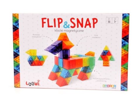 Klocki magnetyczne Flip&Snap 36 el. Loowi Klocki magnetyczne Flip&Snap 36 el. Loowi