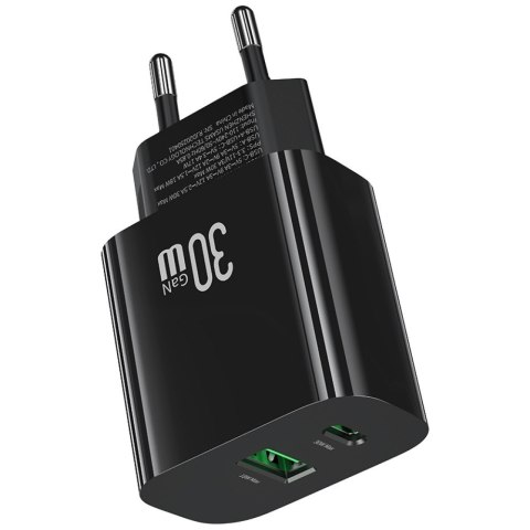 Ładowarka sieciowa 30W 1xUSB-C 1xUSB-A Fast czarging Czarna Ładowarka sieciowa 30W 1xUSB-C 1xUSB-A Fast czarging Czarna