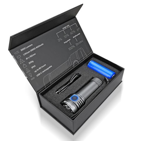 Latarka ręczna diodowa LED Luminator FL-3300R IPX4 USB-C Latarka ręczna diodowa LED Luminator FL-3300R IPX4 USB-C