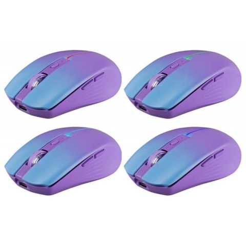Mysz bezprzewodowa MYSTERY MM-301 RF+BT 1600DPI 6P fioletowa Mysz bezprzewodowa MYSTERY MM-301 RF+BT 1600DPI 6P fioletowa