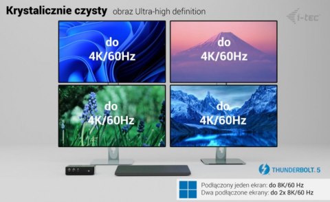 Stacja dokującaThunderbolt5 Quattro Display Docking Station 5x USB 2.5 GLan Power Delivery 140W