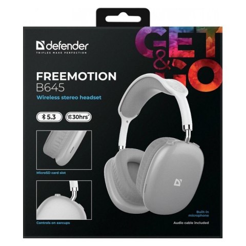 Słuchawki bezprzewodowe nauszne FREEMOTION B645 szare Słuchawki bezprzewodowe nauszne FREEMOTION B645 szare