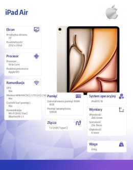 IPad Air 13 cali WiFi 128GB Złoty