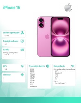 IPhone 16 512GB - Różowy