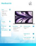 MacBook Air 13,6 cala: M2 8/10, 24GB, 256GB, 30W - Gwiezdna szarość - MC7U4ZE/A/P1/R1