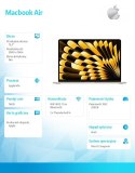 MacBook Air 15.3 cala: M4 10/10, 16GB, 256GB - Księżycowa Poświata