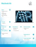 MacBook Air 15.3 cala: M4 10/10, 16GB, 512GB - Błękitny