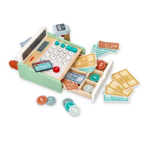 Drewniana pastelowa kasa fiskalna Nefere