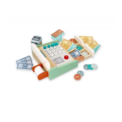 Drewniana pastelowa kasa fiskalna Nefere