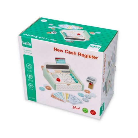 Drewniana pastelowa kasa fiskalna Nefere