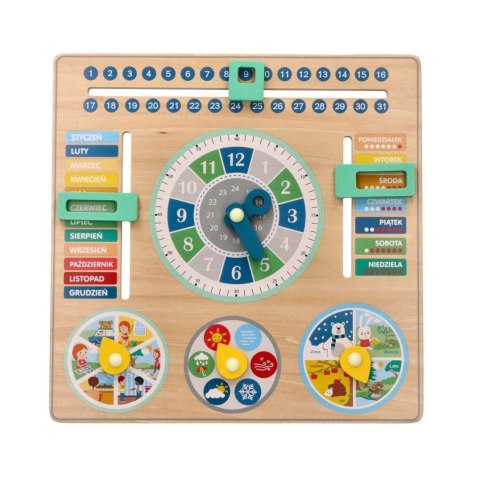 Drewniany kalendarz edukacyjny - tablica dla dzieci Nefere