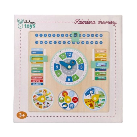 Drewniany kalendarz edukacyjny - tablica dla dzieci Nefere