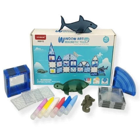 Klocki magnetyczne Ocean przezroczyste 40 el. - X-Bida 3+ X-Bida