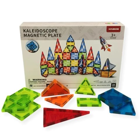 Klocki magnetyczne kalejdoskop 95 el. przezroczyste - X-Bida 3+ X-Bida