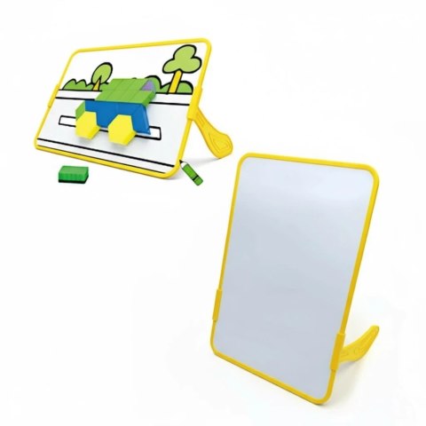 Magnetyczna mozaika Tangram z tablicą - 128 el. + karty pracy X-Bida