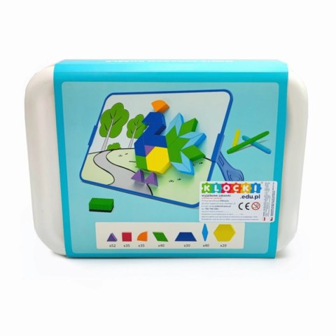 Magnetyczna mozaika Tangram z tablicą - 252 el. + karty pracy X-Bida