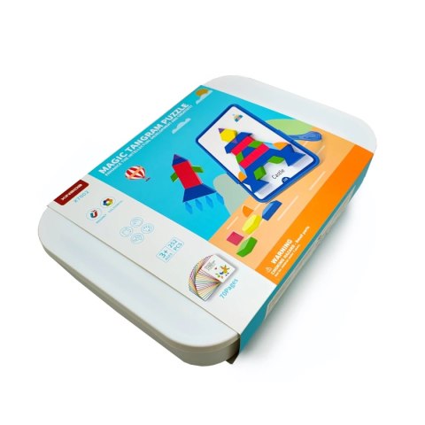 Magnetyczna mozaika Tangram z tablicą - 252 el. + karty pracy X-Bida