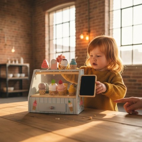 Drewniana lodziarnia z akcesoriami dla dzieci - Kabi 3+ Kabi
