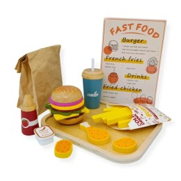 Drewniany zestaw fast food burger z akcesoriami - Kabi 3+ Kabi