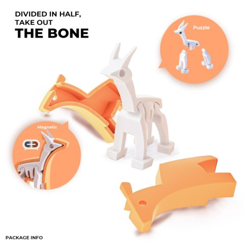 Figurki magnetyczne 3D Half Toys - Rodzina safari Impala i Gnu Half Toys