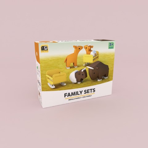 Figurki magnetyczne 3D Half Toys - Rodzina safari Impala i Gnu Half Toys