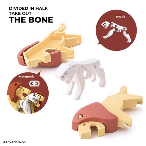 Figurki magnetyczne 3D safari Lew i Słoń - Half Toys 3+ Half Toys