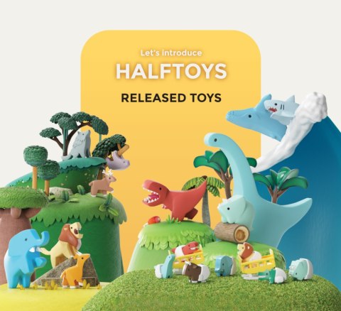 Figurki magnetyczne dinozaury 3D Ankylo i Para - Half Toys 3+ Half Toys
