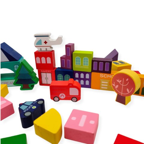 Klocki drewniane miasto sorter 100 elementów - Kabi 3+ Kabi
