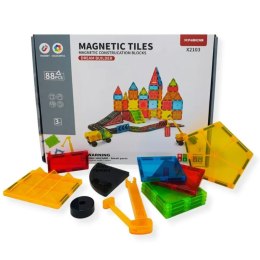 Klocki magnetyczne XL 88 el - Magnetic Tiles - duży zestaw 3+ X-Bida