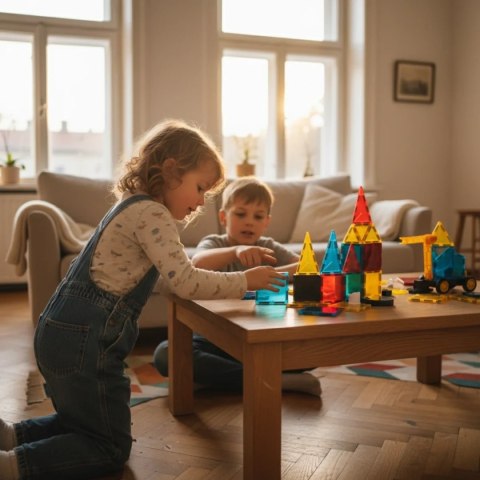 Klocki magnetyczne XL 88 el - Magnetic Tiles - duży zestaw 3+ X-Bida