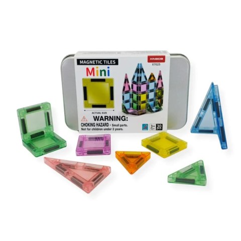 Klocki magnetyczne Mini 30 el. w puszce - Magnetic Mini Tiles 3+ X-Bida