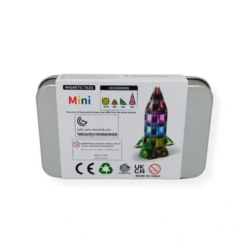 Klocki magnetyczne Mini 30 el. w puszce - Magnetic Mini Tiles 3+ X-Bida