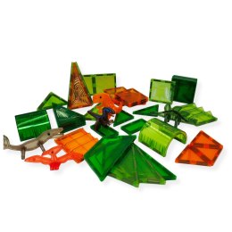 Klocki magnetyczne dinozaury 62 elementy transparentne - 3+ X-Bida