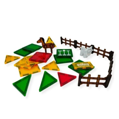 Klocki magnetyczne farma 26 el. - Magnetic Tiles 3+ X-Bida