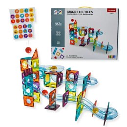 Klocki magnetyczne kulodrom tęczowy 95 el. - Magnetic Tiles 4+ X-Bida