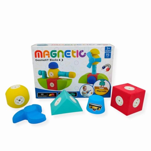 Klocki magnetyczne piankowe EVA 15 el. - MagTic 3+ Tong Le