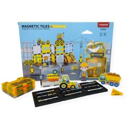 Klocki magnetyczne plac budowy 31 elementów - Magnetic Tiles 3+ Jinkee
