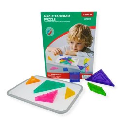 Klocki magnetyczne tangram 7 el. z tablicą - 3+ X-Bida