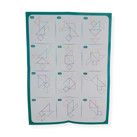 Klocki magnetyczne tangram 7 el. z tablicą - 3+ X-Bida