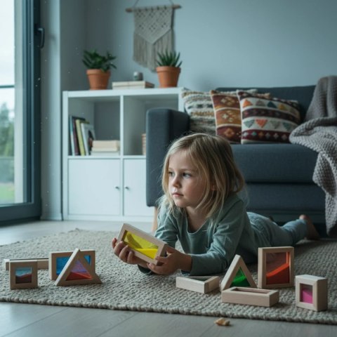 Klocki sensoryczne drewniane 22 el. z piaskiem - Kabi 2+ Kabi