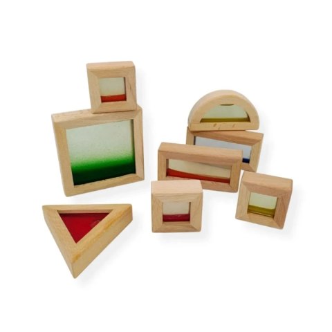 Klocki sensoryczne drewniane z piaskiem SensArt Sand - Kabi 2+ 8 el. Kabi