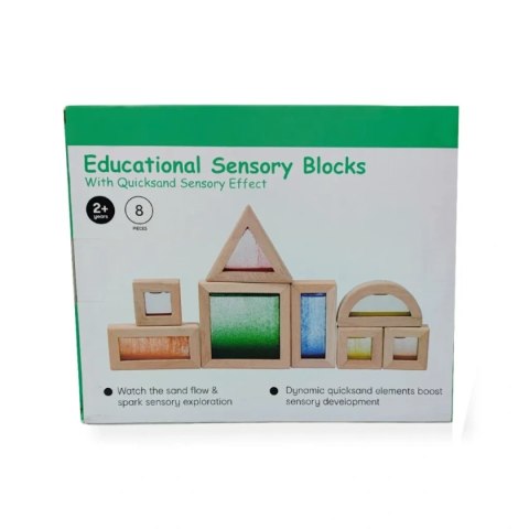 Klocki sensoryczne drewniane z piaskiem SensArt Sand - Kabi 2+ 8 el. Kabi