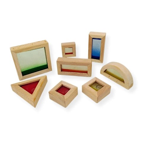 Klocki sensoryczne drewniane z piaskiem SensArt Sand - Kabi 2+ 8 el. Kabi