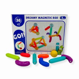 Magnetyczne pałeczki i kulki konstrukcyjne 38 el. - klocki magnetyczne 3+ Tong Le