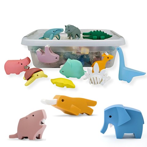 Magnetyczne zwierzaki puzzle 3D Half Toys - 24 szt. 3+ Half Toys