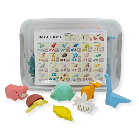 Magnetyczne zwierzaki puzzle 3D Half Toys - 24 szt. 3+ Half Toys