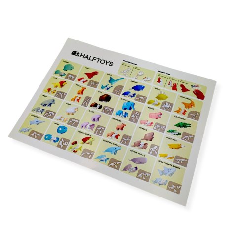 Magnetyczne zwierzaki puzzle 3D Half Toys - 24 szt. 3+ Half Toys