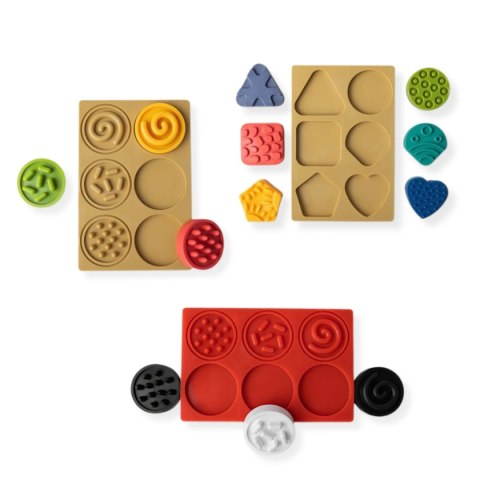 Sensoryczna tęcza - zestaw puzzli sensorycznych - dotyk, kształt - 45 el. 1+ Mom's Care