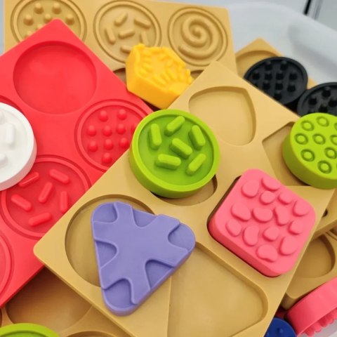 Sensoryczna tęcza - zestaw puzzli sensorycznych - dotyk, kształt - 45 el. 1+ Mom's Care