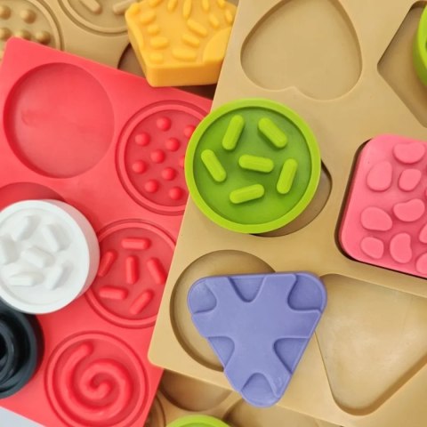 Sensoryczna tęcza - zestaw puzzli sensorycznych - dotyk, kształt - 45 el. 1+ Mom's Care